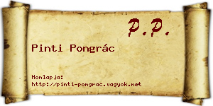 Pinti Pongrác névjegykártya